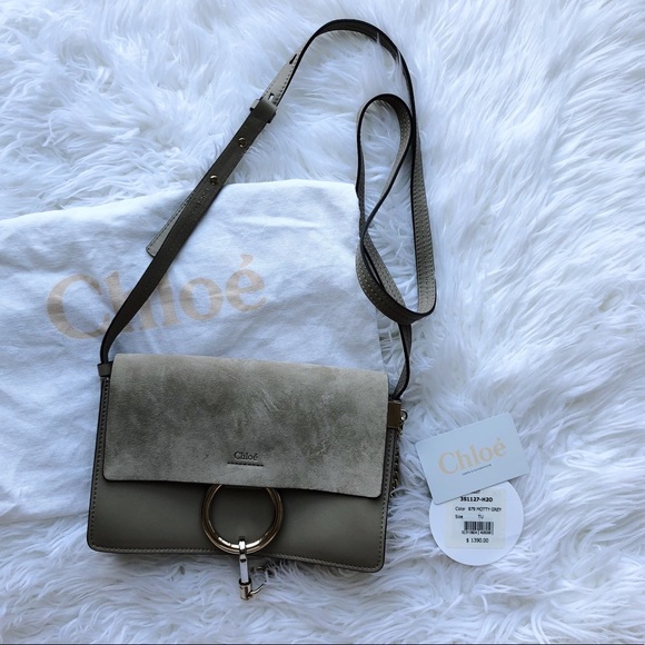 NEW Chloe Small Faye Motty Grey Leather Suede Bag - Picture 7 of 8